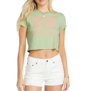 Billabong Sol Surf Graphic Short Sleeve Cropped T-Shirt L
